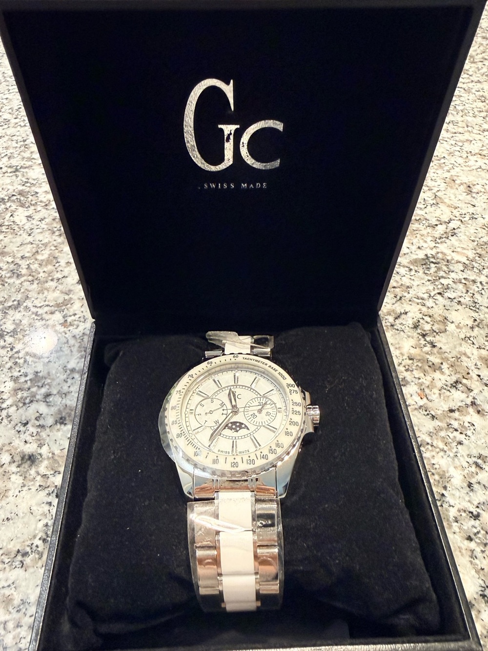 GC Men’s Silver and White Chronograph Watch